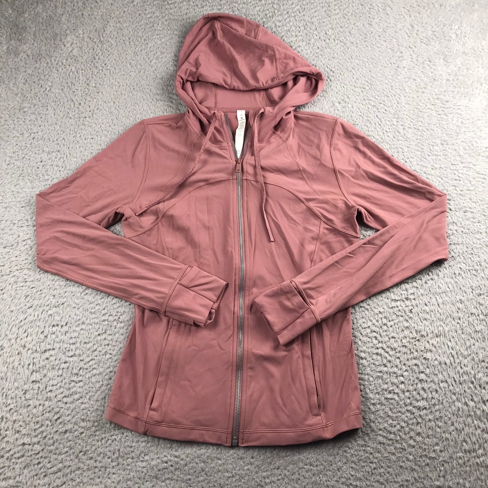 Lululemon Hooded Define Jacket Women 10 Dusty Pink Nulu Lightweight Zip Hoodie